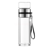 Рекламна двустенна термоустойчива бутилка за чай 450 ml